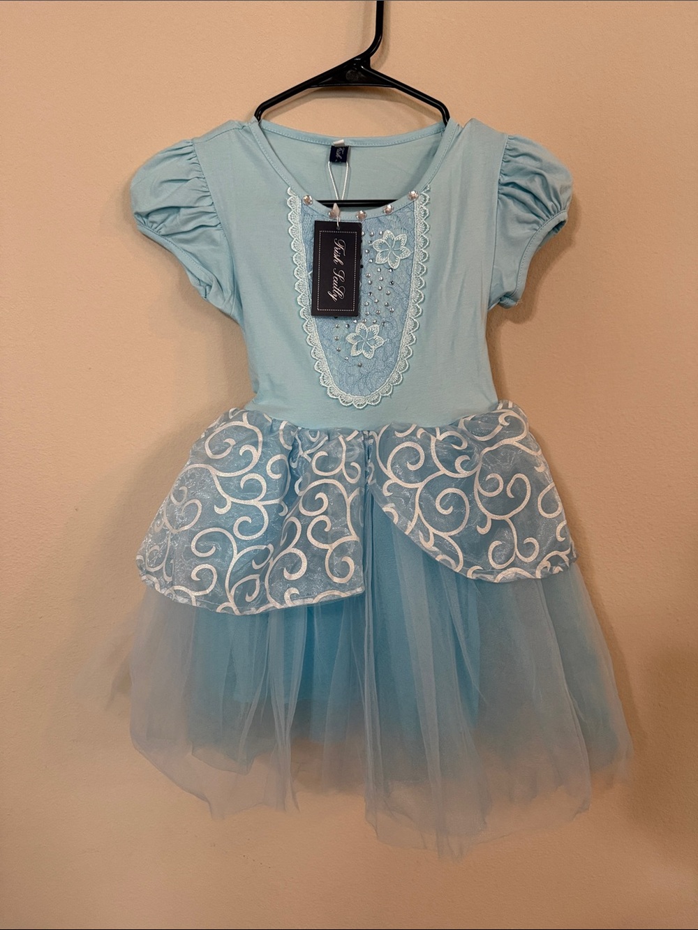 Light Blue Tulle Princess Costume Dress for Kids